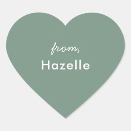 El corazón verde sabio forma al pegatina de San Va