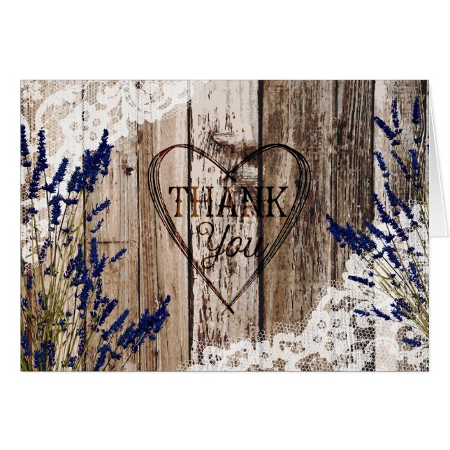 El cordón de madera rústico de la lavanda le (Anverso (Horizontal))