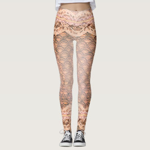 El cordón hermoso gotea el melocotón Legging