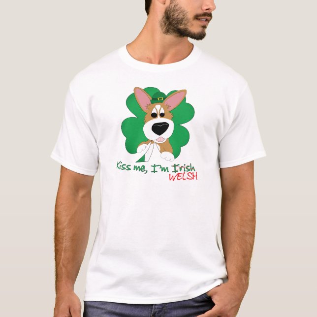 El Corgi me besa que soy camiseta Galés (Anverso)