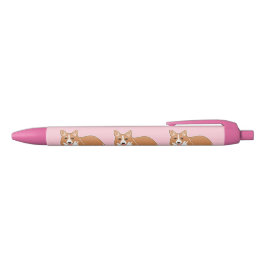 El Corgi persigue plumas rosadas