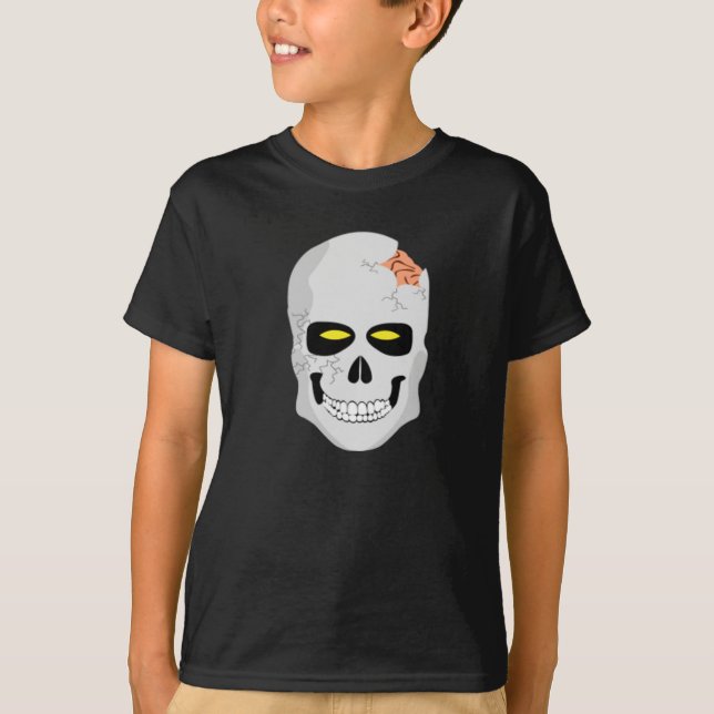 EL CRÁNEO DE HALLOWEEN EMBROMA LA CAMISETA (Anverso)