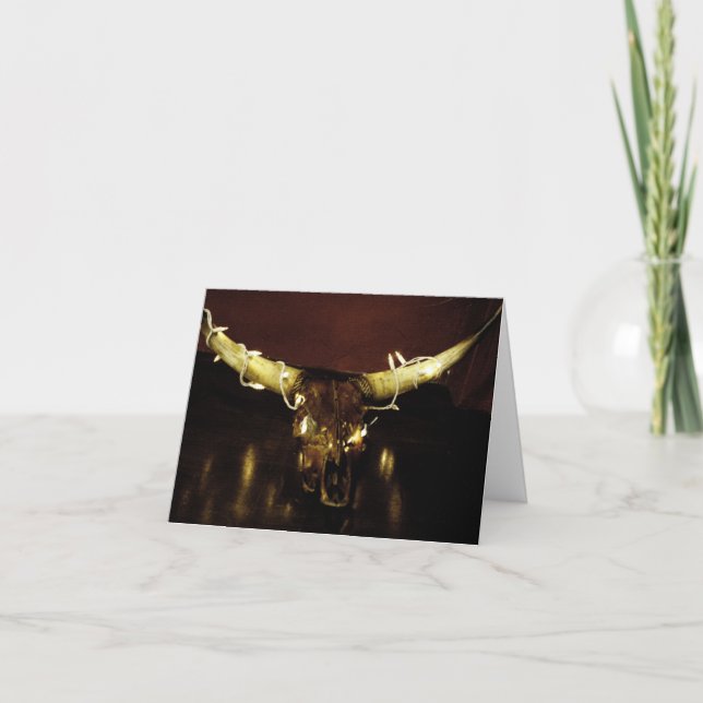 El cráneo del navidad enciende la tarjeta (Anverso)