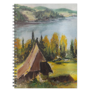 El cuaderno Ann Hayes Pintando Chalet En El Lago