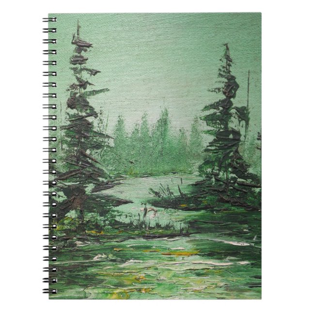 El cuaderno Ann Hayes pintando el bosque verde (Frente)