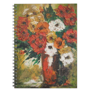 El cuaderno Ann Hayes pintando flores rojas mezcla