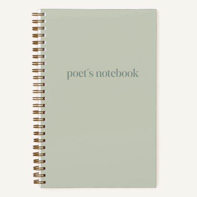 El cuaderno de Sage Green Poet | Monograma (Anverso)