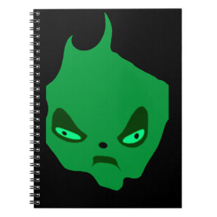 El Cuaderno en Espiral de Cara Verde Gruñona con S