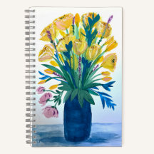 El cuaderno en espiral de flores de Oma