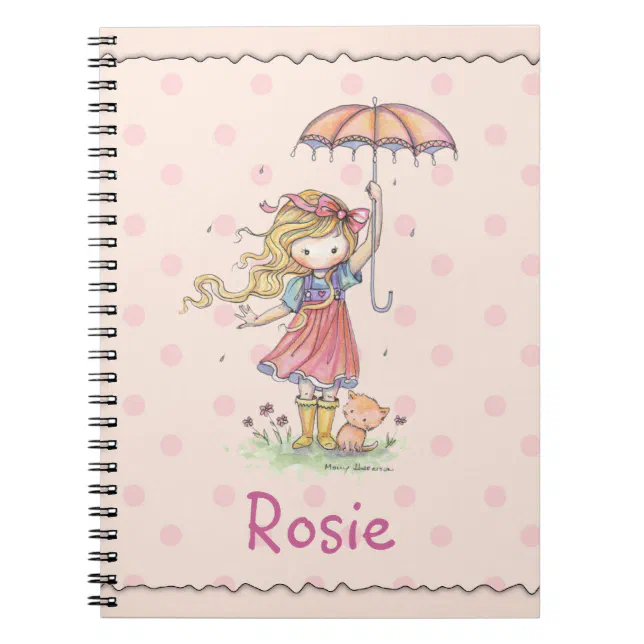 Cuaderno diario para niña de princesa personalizado con nombre