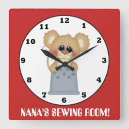 El cuarto de costura de Nana reloj de pared lindo