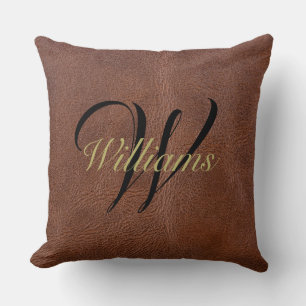 El cuero marrón rústico parece Cojín decorativo mo