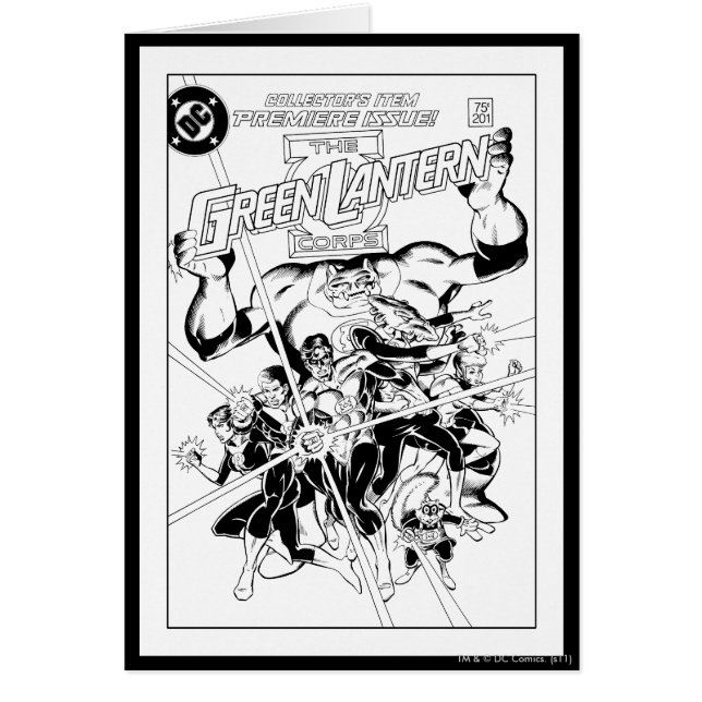 El Cuerpo de Linternas Verdes, negro y blanco (Frente)