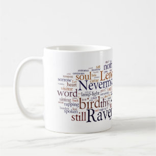 El cuervo de Edgar Allan Poe redacta la taza