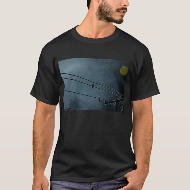 el cuervo mira la camiseta de la luna (Anverso)
