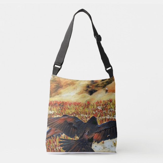 El cuervo único se va volando el bolso crossbody (Anverso)