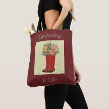 El "cultivar un huerto es la bolsa de asas roja de