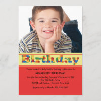 El cumpleaños bloquea la invitación de la foto