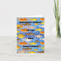 ¡El cumpleaños le desea al hombre que pesca! Cumpl