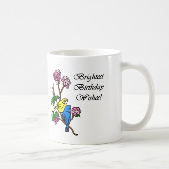El cumpleaños más brillante desea la taza de café