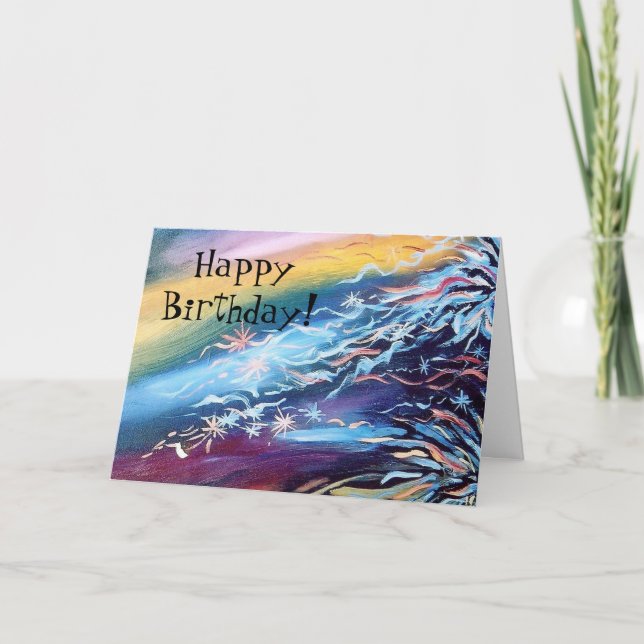 El cumpleaños mira al trasluz la tarjeta (Anverso)