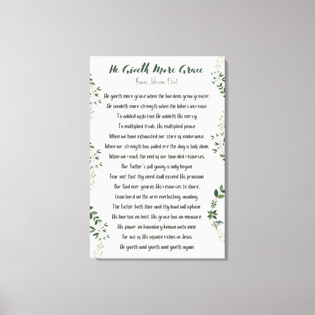 Él Da Más Gracia Lienzo Envuelto (Anverso)