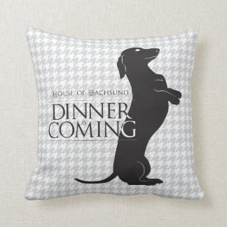 El Dachshund "cena de la casa es" almohada de tiro