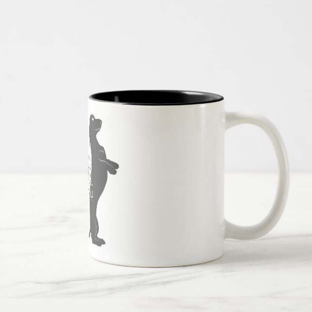 El Dachshund "cena de la casa es" taza de café que (Derecha)