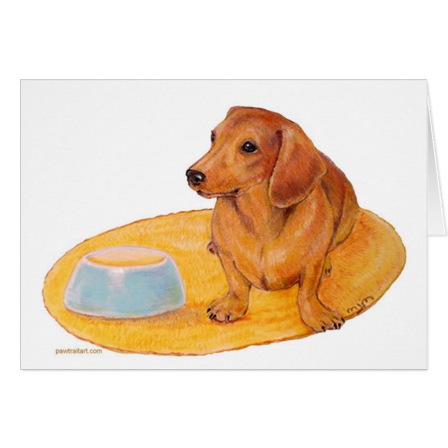 El Dachshund espera la cena (Anverso (Horizontal))