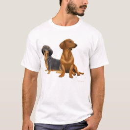 El Dachshund persigue la camiseta