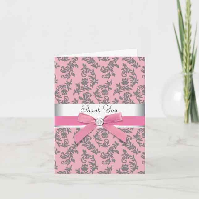 El damasco gris rosado le agradece las tarjetas (Anverso)
