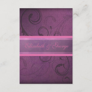 El damasco púrpura elegante remolina las tarjetas
