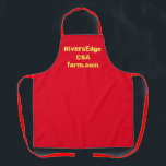 El delantal de los vendedores de los mercados para<br><div class="desc">Sencillo y alegre rojo, para cuando necesitas un delantal para tu cocina agroturística en la granja, vendiendo tus cultivos o productos de valor agregado en el mercado de los agricultores o tu propio puesto al lado de la carretera. Las letras fáciles de leer añaden un poco de promoción pasiva de...</div>