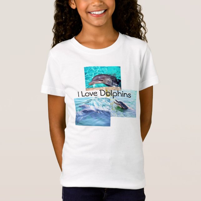 El delfín embroma la camiseta "que amo delfínes " (Anverso)
