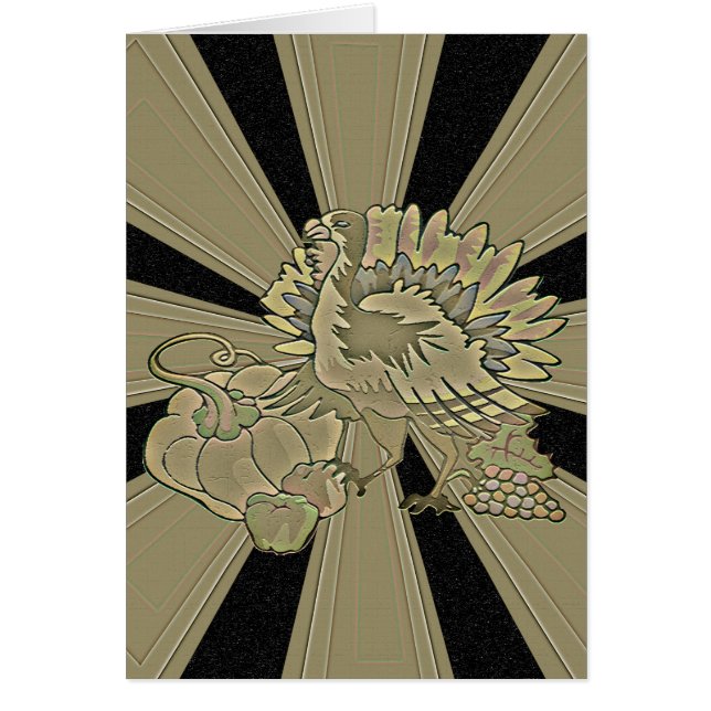 El Día de Acción de Gracias tallado Turquía - (Frente)