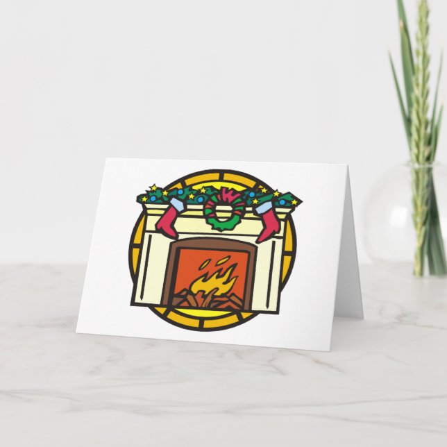 El día de fiesta de la chimenea del navidad adornó (Anverso)