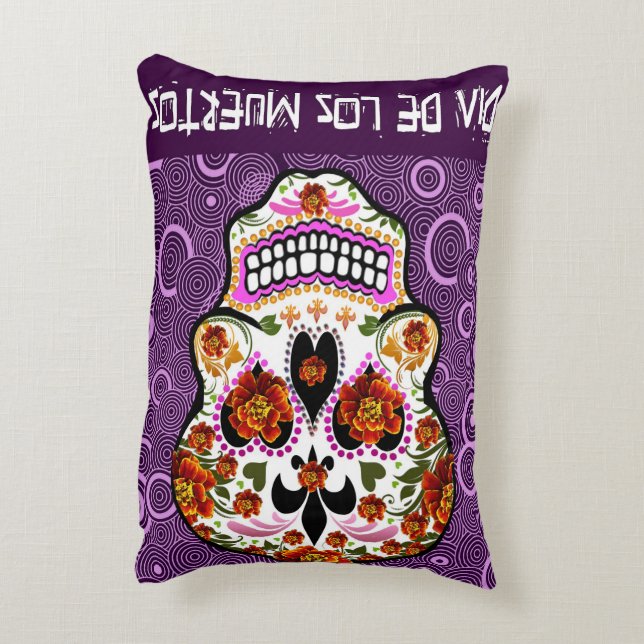 El día de los muertos cepilló la almohada del arte (Atrás (Vertical))