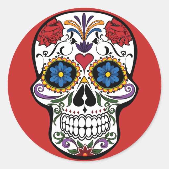 El Día de los Muertos, Pegatina de la Calavera del (Anverso)