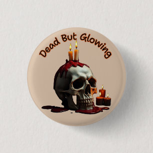 El Día de los Muertos, pero brillante botón circul