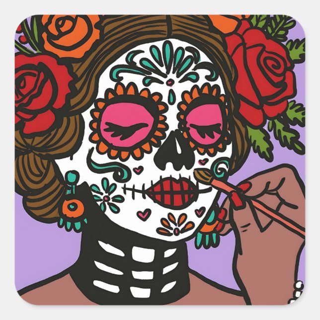 El día de los Pegatinas muertos atrae a Catrina (Anverso)