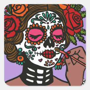 El día de los Pegatinas muertos atrae a Catrina
