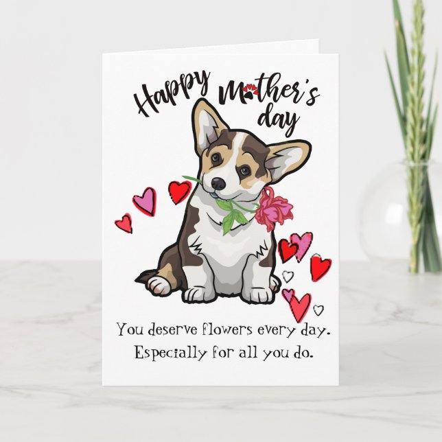 El día de madre feliz de su tarjeta del perro del (Anverso)