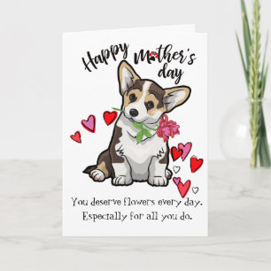 El día de madre feliz de su tarjeta del perro del