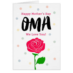 El día de madre feliz, Oma, usted significa todo