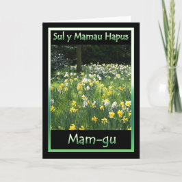 El día de madre, narciso, tarjeta de lengua Galés