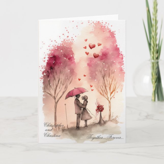 El día de San Valentín/ Aniversario/ Tarjeta de am (Anverso)