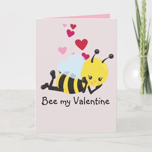 El día de San Valentín Bee Mi tarjeta de felicitac (Anverso)