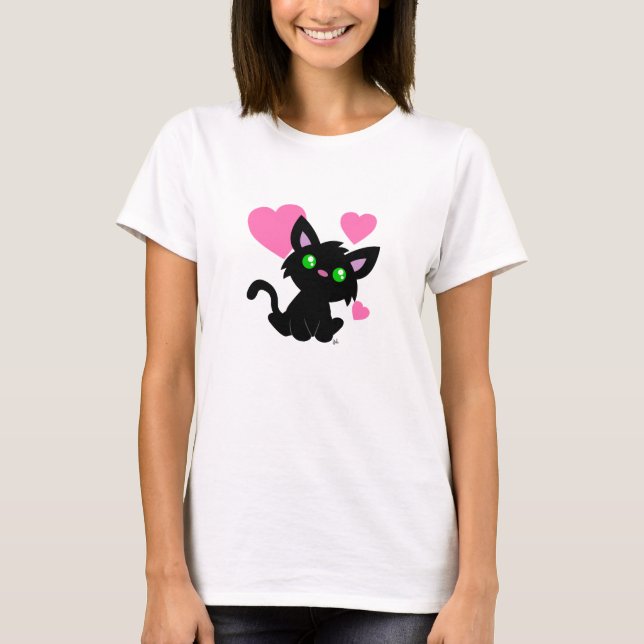 El día de San Valentín Camisetas de Black Kitty Wh (Anverso)