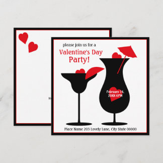 El día de San Valentín Cócteles Invitación simple