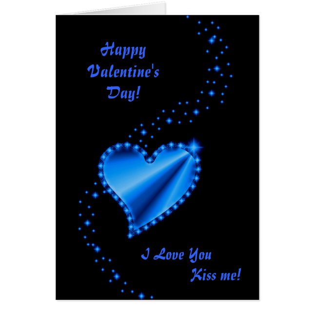 El día de San Valentín - corazón arcoiris azul sob (Frente)